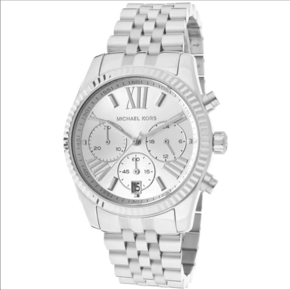 Michael Kors Lexington Silver Watch - Picture 5 of 6
